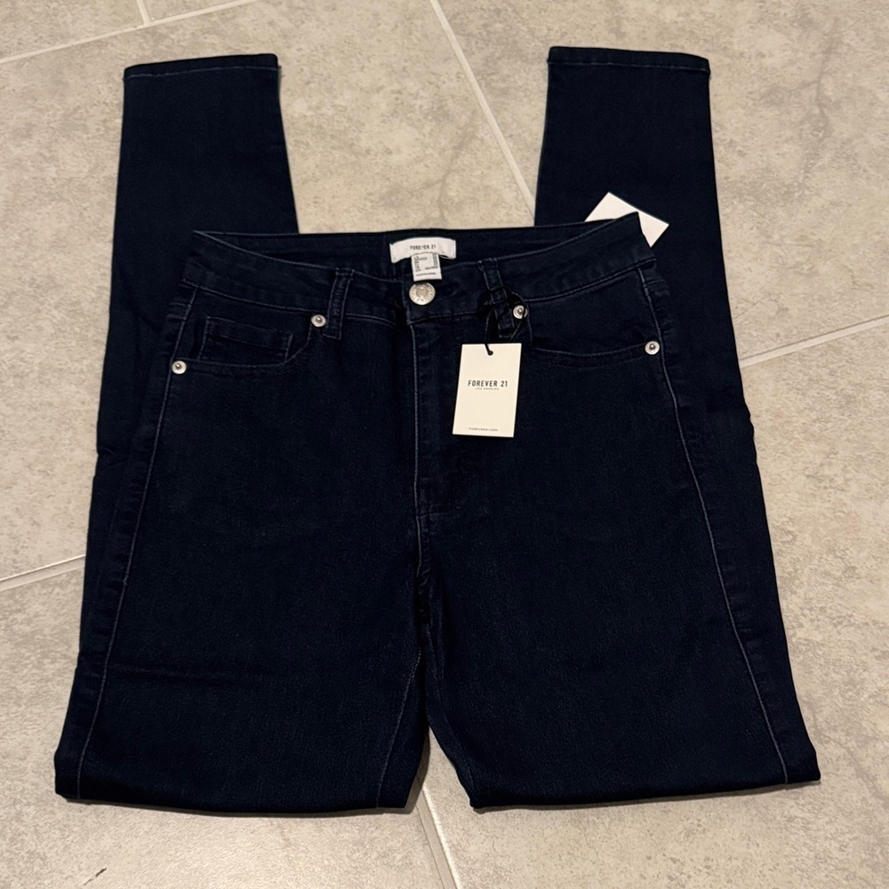 Forever 21 Women's Dark Blue Skinny Jeans